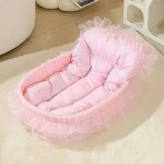 Lit pour chat confortable avec bords décoratifs en dentelle, parfait pour un sommeil confortable et un ... Lit pour chat confortable avec bords décoratifs en dentelle, parfait pour un sommeil confortable et un ...