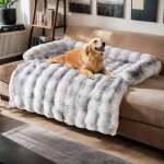 Lit pour chien super confortable, panier canap lavable a la main, antidrapant (cheveux longs gris fonc, ...