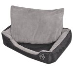Lit pour chiens avec coussin rembourré taille m noir Lit pour chiens avec coussin rembourré taille m noir