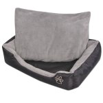Lit pour chiens avec coussin rembourré taille xxl noir Lit pour chiens avec coussin rembourré taille xxl noir