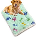 Lit pour chien couverture pour animal de compagnie tapis de lit en molleton doux et epais pour chiot, ...