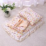 Lit de couchage universel trois pices pour animaux de compagnie avec oreiller, accent de princesse mignon, ...
