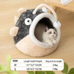 Lit en forme de lanterne semi - ferm pour chat, nid doux, polymre de sommeil universel, jouet chaud ...