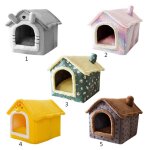 Lit d'int�rieur pour animaux domestiques, grotte chaude, nid en peluche, belle cabane en forme de chiot, ...