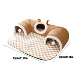 Lit d'intrieur chaud en peluche pour chat, tunnel, abri chaud, tente, jouets pour chien, jeu et sommeil, ...