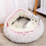 Lit moelleux pour chiens et chats en forme de coquillage 50cm coussin pour chien en peluche lavable canap ...