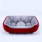 Lit en peluche carr pour animal de compagnie, niche pour chien, chat, moyen et petit, coussin de canap, ...