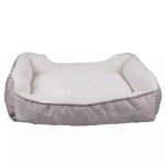 Intitilife lit pour animaux de compagnie en peluche moelleux en gris - 60 x 47 x 13 cm - lit de chien ...