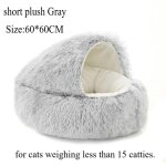 Lit en peluche super doux pour chat, 60cm, a capuche, pour animaux de compagnie, pour grands chiens, ...