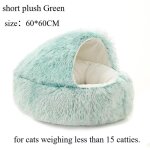 Lit en peluche super doux pour chat, 60cm, a capuche, pour animaux de compagnie, pour grands chiens, ...