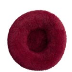 Lit rond pour chat et chien, niche, tapis doux et longs en peluche, polymres, mir chaud, coussin, canap, ...
