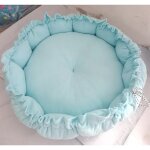 Lit rond en peluche pour animaux de compagnie, long coussin pour chats et chiens, polymères chauds, accessoire ... Lit rond en peluche pour animaux de compagnie, long coussin pour chats et chiens, polymères chauds, accessoire ...