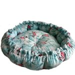 Lit rond en peluche pour animaux de compagnie, long coussin pour chats et chiens, polymres chauds, accessoire ...