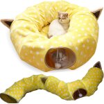 Lit tunnel pour chat avec coussin central, grand jouet de jeu, peluche douce, convient aux chatons, chats, ...