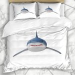 Literie - housse de couette attaque de poissons profonds grand requin blanc carcharodon carcharias mondes ...