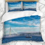 Literie - housse de couette baie de la mer russe pont de vladivostok water city automne voiture ensemble ...
