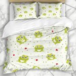 Literie - housse de couette coeur vert grenouille prince motif graphique de la faune conception de caract��res ...