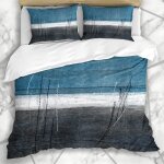 Literie - housse de couette gris noir bleu gris abstrait bureau peinture contemporain blanc moderne galerie ...