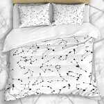 Literie - housse de couette mod��le simple, astronomie, abstrait, constellation, galaxie noire, conception ...
