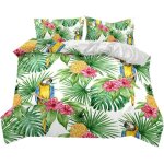 Literie king size x pi��ces perroquet toucan fruit de la plante tropicale ananas housse de couette et ...