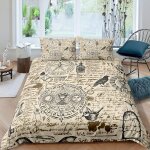 Literie �� th��me ��gypte ancienne d, housse de couette, microfibre, avec / taie d'oreiller, confortable, ...