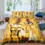 Literie �� th��me ��gypte ancienne d, housse de couette, avec / taie d'oreiller xcm, confortable, respectueuse ...
