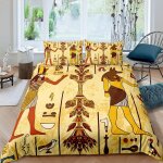 Literie �� th��me ��gypte ancienne d, housse de couette, avec / taie d'oreiller xcm, confortable, respectueuse ...