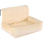 Litire chauffante pour chats avec revtement en peluche douillet lavable, crochets mtalliques adapts ...