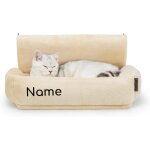 Litire chauffante pour chats avec revtement en peluche douillet lavable, crochets mtalliques adapts ...