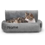 Litire chauffante pour chats avec revtement en peluche douillet lavable, crochets mtalliques adapts ...