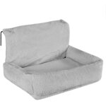 Litire chauffante pour chats avec revtement en peluche douillet lavable, crochets mtalliques adapts ...