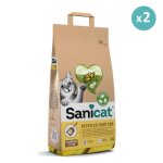 Litière - sanicat - agglomérante - 12l - végétale - blanc Litière - sanicat - agglomérante - 12l - végétale - blanc