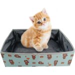 Litiere de voyage pour chat pliable xl, bac litiere pour chats portable, durable, impermable, facile ...
