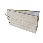 Livre d'or bois mariage vegetal 52p 15x25cm nature