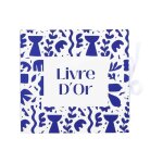 Livre d'or carton azur abstrait 68p 21x20cm indigo