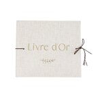 Livre d'or carton branche laurier 68p 22x19cm lin