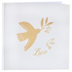 Livre d'or carton ceremonie birdy 20p 24cm blanc