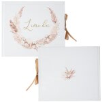 Livre d'or carton pampa fleurs coton 68p 22x19. 5cm