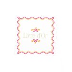 Livre d'or carton pink lemonade 68p 21x20cm blanc