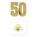 Livre d'or anniversaire 50aine 20p 23x21cm or
