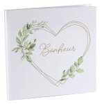 Livre d'or mariage bonheur papier 24x24cm blanc