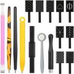 Loc - lot de 16 aimants ?il de chat pour ongles - 9 styles - outil magn�tique 3d - stylo magn�tique pour ...