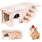 Loc - niche d'angle pour hamster, hamster cachette maison, maisonnette pour rongeurs nature, clapier ...