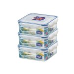 Lock & lock - lot de 3 bo�tes rectangulaires herm�tiques