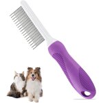 Long hair dog brush, long haired cat brush, long hair cat comb with ergonomic grip, stainless steel cat ...