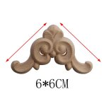 Longues feuilles florales europennes non peintes, bois de caoutchouc sculpt, coin de fentre, applique ...