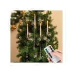 Lot de 10 bougies led sans fil pour sapin, cristaux et minuterie, t�l�commande 3 - 5 m, couleur blanc ...
