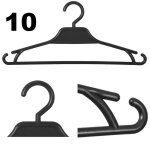 Cintres pour enfants - botle - lot de 10 - plastique noir - largeur 31 cm - crochet rotatif