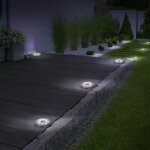Lot de 10 disques solaires a led spots de jardin a planter