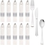 Lot de 10 ensemble de couverts, ensemble couverts de table plastique, couvert , set couverts plastique, ...